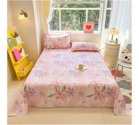 Drap plat vintage à motifs floraux - Drap en coton artistique premium doux, motif chic romantique de fleurs sauvages et panda, drap plat uniquement pour femmes et filles, thème jardin literie