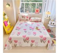Drap plat Vintage Floral - Drap de qualité supérieure en coton d'art, Drap plat romantique chic avec motifs de fleurs sauvages et panda pour femmes et filles, Literie décorative sur le thème du jardin