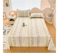 Drap plat Vintage Floral - Drap de qualité supérieure en coton d'art, Drap plat romantique chic avec motifs de fleurs sauvages et panda pour femmes et filles, literie décorative sur le thème du jardin