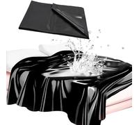 Drap PVC imperméable, protège-Matelas pour Les Couples à l'intérieur, Noir, Pliable pour Le Stockage 04D21'1