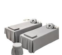 Drap Table Massage 1 jupe de lit solide for salon beauté, couvre-lit antidérapant for table massage et spa, doux for la peau avec trou(Gray,190x80cm)