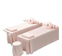 Drap Table Massage 1 jupe de lit solide for salon beauté, couvre-lit antidérapant for table massage et spa, doux for la peau avec trou(Pink,185x70CM)