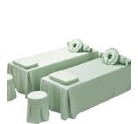 Drap Table Massage 1 jupe de lit solide for salon beauté, couvre-lit antidérapant for table massage et spa, doux for la peau avec trou(Green,185x70CM)