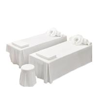 Drap Table Massage 1 jupe de lit solide for salon beauté, couvre-lit antidérapant for table massage et spa, doux for la peau avec trou(WHITE,185x70CM)