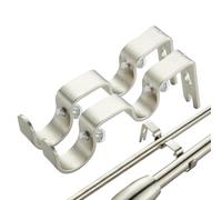 Drape Brackets for Drape Rod - Double Drapes Rod Holders Brackets | Drapes Rods Hardware Bracket | DrapeRod Hangers Hooks DrapeBrackets | Drapery RodBrackets Hooks Double Mounting Bracket