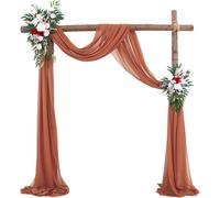 Drapé D’Arche De Mariage Tissu en Mousseline De Soie Transparente Rideaux De Mariage Rideau De Fond Extérieur pour La Décoration De Plafond De Fête De Cérémonie De Mariage, Orange, 50 x 1000 cm