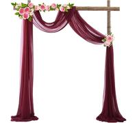 Drapé D’Arche De Mariage Tissu en Mousseline De Soie Transparente Rideaux De Mariage Rideau De Fond Extérieur pour La Décoration De Plafond De Fête De Cérémonie De Mariage, Green, 50 x 1000 cm