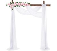 Drapé D’Arche De Mariage Tissu en Mousseline De Soie Transparente Rideaux De Mariage Rideau De Fond Extérieur pour La Décoration De Plafond De Fête De Cérémonie De Mariage, Black, 50 x 1000 cm