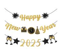 Drapé Gala 2025 - Pièce de tapisserie de luxe minuit, panneau d'arche saisonnier opulent, ensemble de serpentins rayonnants, vitrine de Revelry Majestic Eve, élément de vitrine orné de réveillon |