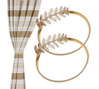 Drape Holdbacks, Tie Back Drape Leaves, 30x13 inches, Twist Rope with Spring Buckles, No Drill 2 Piece Set, Curtain Holders for Room Decoration, Gazebo Bathroom Classroom Beach House Curtains