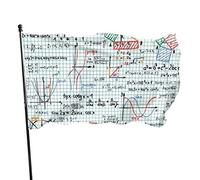 Drapeau 0,9 x 1,5 m Bannière décorative d'extérieur Grand Algebra Notebook Page Sketchs Couleur vive en polyester pou