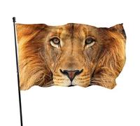 Drapeau 0,9 x 1,5 m Bannière décorative d'extérieur Grand Animal Lion Galaxy Drapeau amusant Couleur vive en polyester pour décorat