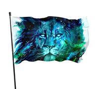 Drapeau 0,9 x 1,5 m Bannière décorative d'extérieur Grand Aquarelle Cool Lion Couleur vive en polyester pour décora