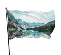 Drapeau 0,9 x 1,5 m Bannière décorative d'extérieur Grand Beau paysage de montagne Drapeau amusant Couleur vive en polyester pour