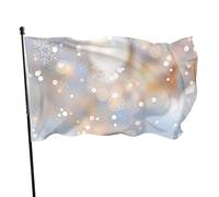 Drapeau 0,9 x 1,5 m Bannière décorative d'extérieur Grand Blanc Flocon de neige de Noël Couleur vive en polyester pou