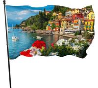 Drapeau 0,9 x 1,5 m Bannière décorative d'extérieur Grand Bord de mer Bâtiments de la ville Drapeau amusant Couleur vive en de festi