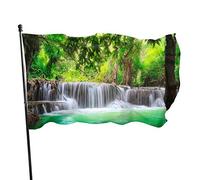 Drapeau 0,9 x 1,5 m Bannière décorative d'extérieur Grand Cascade dans les arbres de la forêt tropicale Drapeau amusant Couleur vive en polyester Dr