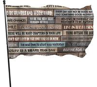 Drapeau 0,9 x 1,5 m Bannière décorative d'extérieur Grand Citations de motivation inspirantes de cabine Couleur vive en polyester Drapea