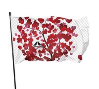 Drapeau 0,9 x 1,5 m Bannière décorative d'extérieur Grand en forme de cœur Arbre Amour Couleur vive en polyester pour