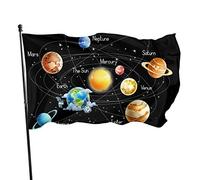 Drapeau 0,9 x 1,5 m Bannière décorative d'extérieur Grand Espace Système solaire Planète Univers Star Drapeau amusant Couleur vive en polyester Drap