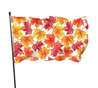 Drapeau 0,9 x 1,5 m Bannière décorative d'extérieur Grand Feuilles d'érable d'automne lumineuses Couleur vive en sai