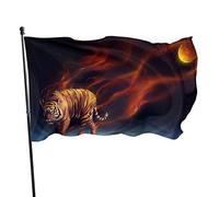 Drapeau 0,9 x 1,5 m Bannière décorative d'extérieur Grand Flamme de tigre Drapeau amusant Couleur vive en polyester pour décorati