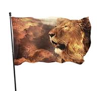 Drapeau 0,9 x 1,5 m Bannière décorative d'extérieur Grand Flamme Lion Drapeau amusant Couleur vive en polyester pour décoration i