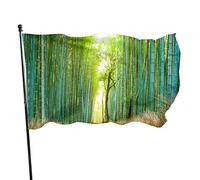 Drapeau 0,9 x 1,5 m Bannière décorative d'extérieur Grand Forêt de bambous Drapeau amusant Couleur vive en polyester pour décoratio