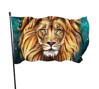 Drapeau 0,9 x 1,5 m Bannière décorative d'extérieur Grand Lion Animal Couleur vive en polyester pour décoration d'int