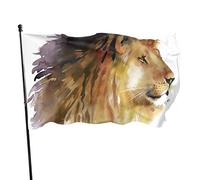 Drapeau 0,9 x 1,5 m Bannière décorative d'extérieur Grand Lion Animal Couleur vive en polyester pour décoration d'int