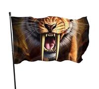 Drapeau 0,9 x 1,5 m Bannière décorative d'extérieur Grand Lion Animal Couleur vive en polyester pour décoration d'int