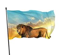 Drapeau 0,9 x 1,5 m Bannière décorative d'extérieur Grand Lion Couleur vive en polyester pour décoration d'intérieur