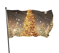 Drapeau 0,9 x 1,5 m Bannière décorative d'extérieur Grand Noël sur les arbres de neige Drapeau amusant Couleur vive en polyester