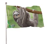 Drapeau 0,9 x 1,5 m Bannière décorative d'extérieur Grand Paresseux dans la forêt tropicale de la jungle Drapeau amusant Couleur vive en polyester Dra