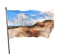 Drapeau 0,9 x 1,5 m Bannière décorative d'extérieur Grand Phare de l'île déserte Drapeau amusant Couleur vive en polyester pour déc