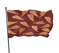 Drapeau 0,9 x 1,5 m Bannière décorative d'extérieur Grand Pied de pizza Petit mât cool Drapeau amusant Couleur vive en de festival