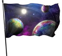 Drapeau 0,9 x 1,5 m Bannière décorative d'extérieur Grand Planètes Espace Drapeau amusant Couleur vive en polyester pour décoration
