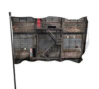 Drapeau 0,9 x 1,5 m Bannière décorative d'extérieur Grand Style rétro d'entrepôt avec escalier Drapeau amusant Couleur vive en sai