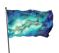 Drapeau 0,9 x 1,5 m Bannière décorative d'extérieur Grand Turquoise Univers Galaxy Drapeau amusant Couleur vive en polyester pour d