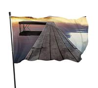 Drapeau 0,9 x 1,5 m Bannière décorative d'extérieur Grand Vieux pont en chêne Drapeau amusant Couleur vive en polyester pour décora