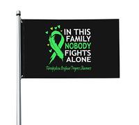 Drapeau 0,9 x 1,5 m dans cette famille, personne ne se bat seul, fibrodysplasie ossifiante, drapeaux de sensibilisation au progrès, bannière aux couleurs vives avec œillets en laiton pour décoration