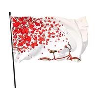 Drapeau 0,9 x 1,5 m extérieur décoratif bannière grand amour arbre vélo couleur vive polyester cour extérieur intérieur
