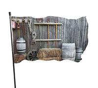 Drapeau 0,9 x 1,5 m extérieur décoratif bannière grand en bois grange campagne drôle drapeau couleur vive polyester cour extérieur int