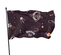 Drapeau 0,9 x 1,5 m extérieur décoratif bannière grand espace planète motif drôle drapeau couleur vive polyester cour extérieur intéri