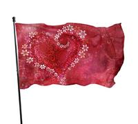 Drapeau 0,9 x 1,5 m extérieur décoratif bannière grand fleur amour coeur drôle drapeau couleur vive polyester cour extérieur intérieur