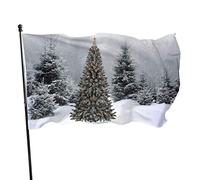Drapeau 0,9 x 1,5 m extérieur décoratif bannière grand forêt flocon de neige arbre de Noël couleur vive polyester Yard e