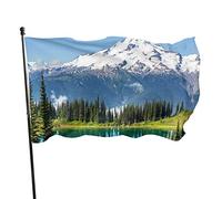 Drapeau 0,9 x 1,5 m extérieur décoratif bannière grand forêt neige montagne lac drôle drapeau couleur vive polyester cour extérieur in