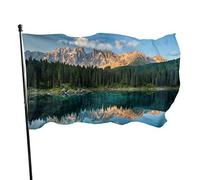 Drapeau 0,9 x 1,5 m extérieur décoratif bannière grand lac montagne forêt paysage drôle drapeau couleur vive polyester cour extérieur