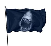 Drapeau 0,9 x 1,5 m extérieur décoratif bannière grand requin drôle drapeau couleur vive polyester cour extérieur intérieur décoration