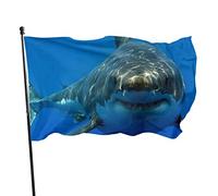 Drapeau 0,9 x 1,5 m extérieur décoratif bannière grand requin drôle drapeau couleur vive polyester cour extérieur intérieur décoration